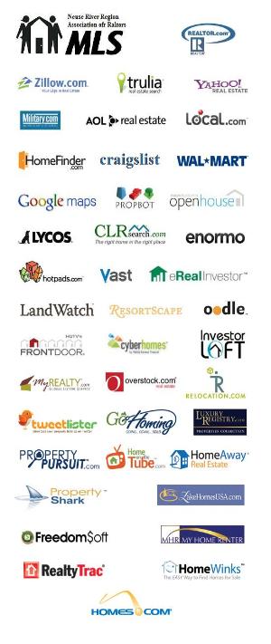 A picture of all the logos of all the sites that publish our listings
