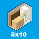 the size and contents held by 5 x 10 storage unit
