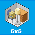 picture showing how much contents can be held in a storage unit 5x5